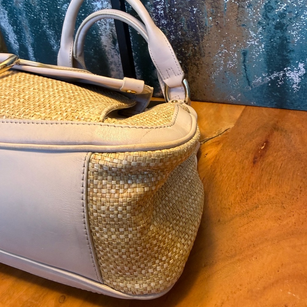 Cole Haan Vintage Late 1990s Woven Straw Satchel - Picture 16 of 16